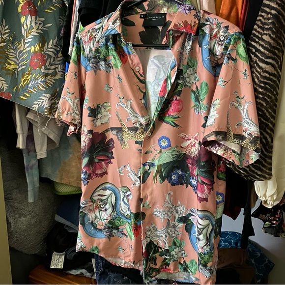 COPY - Criminal Damage Shirt In Pink Floral Print // small - Picture 2 of 4